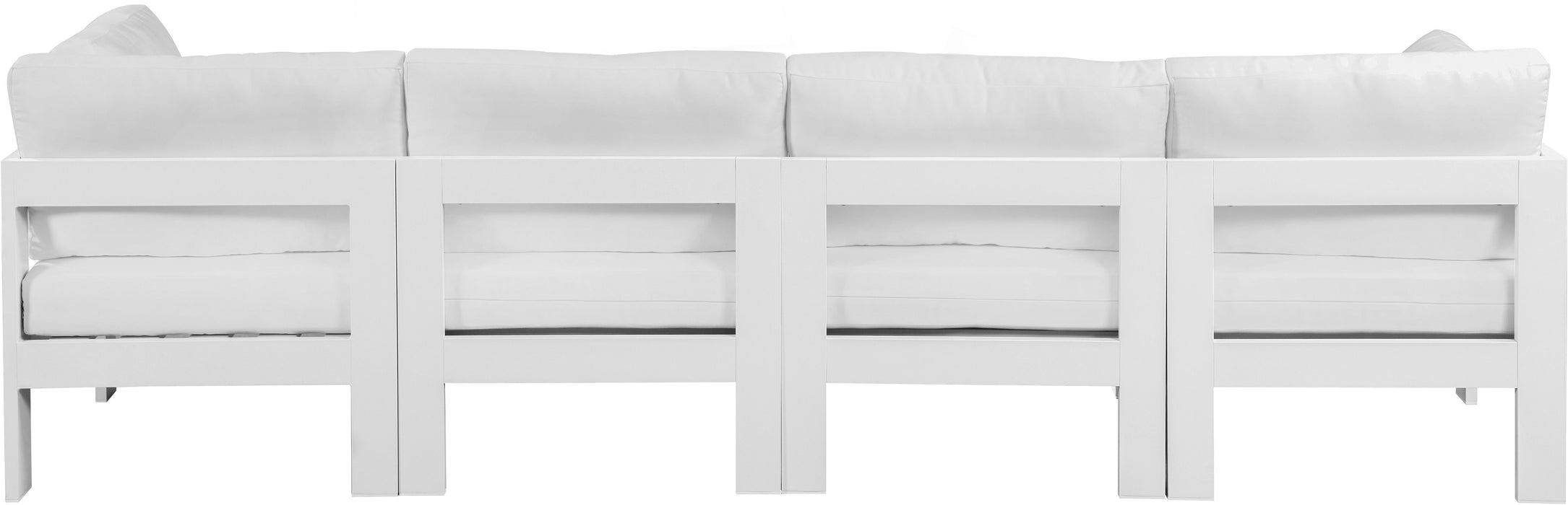 Nizuc - Outdoor Patio 4 Seat Modular Sofa With White Frame - Simple Home Plus