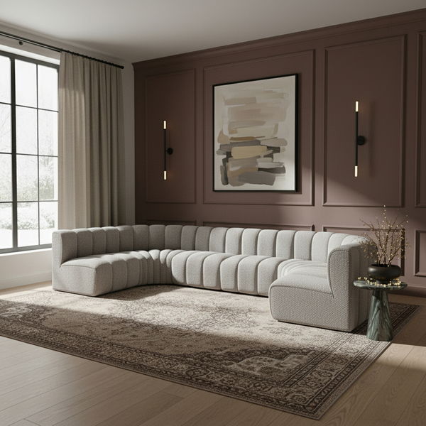 Arc - Boucle Fabric 8 Piece Modular Sofa