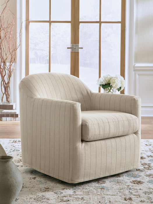 Valwick - Swivel Accent Chair - Cream / Brown - Simple Home Plus