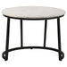 Miguel - Round Marble Top Coffee Table - White And Black - Simple Home Plus