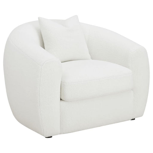 Isabella - Faux Sheepskin Upholstered Accent Chair Natural - Ivory - Simple Home Plus