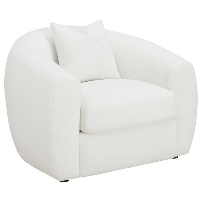 Isabella - Faux Sheepskin Upholstered Accent Chair Natural - Ivory - Simple Home Plus