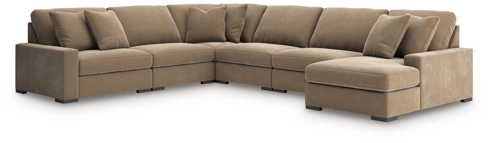 Calden - 6-Piece Sectional With RAF Corner Chaise - Sable - Simple Home Plus