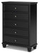 Lanolee - Black - Five Drawer Chest - Simple Home Plus