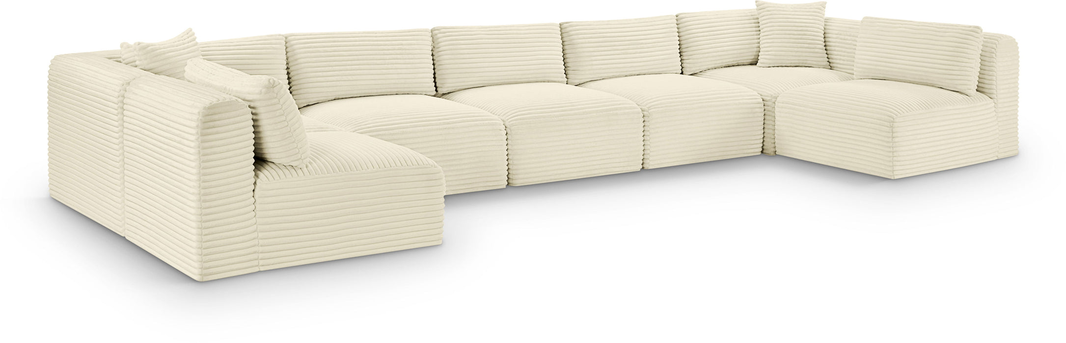 Shaggy - 7 Piece Modular U-Shaped Armless Sectional - Simple Home Plus