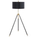 Zabka - Drum Shade Metal Tripod Floor Lamp - Black - Simple Home Plus