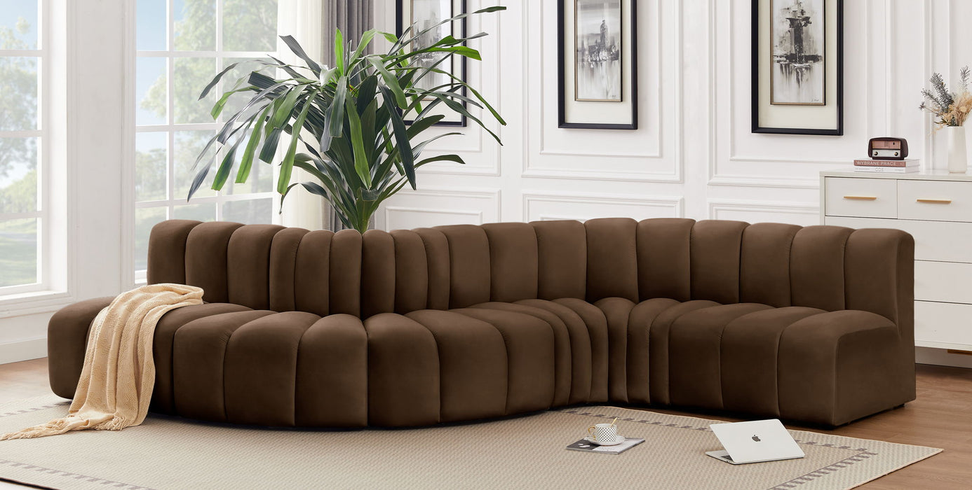 Arc - Velvet 6 Piece Curved Modular Sofa - Simple Home Plus