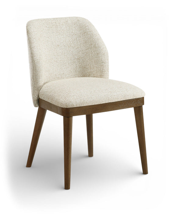 Valeo - Linen Textured Fabric Upholstered Dining Chair (Set of 2) - Painted Brown Base - Simple Home Plus