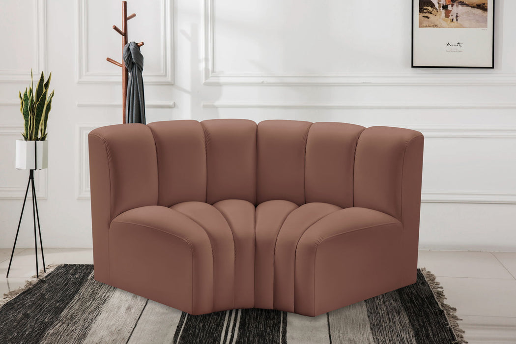 Arc - Faux Leather 2 Piece Modular Sofa - Simple Home Plus