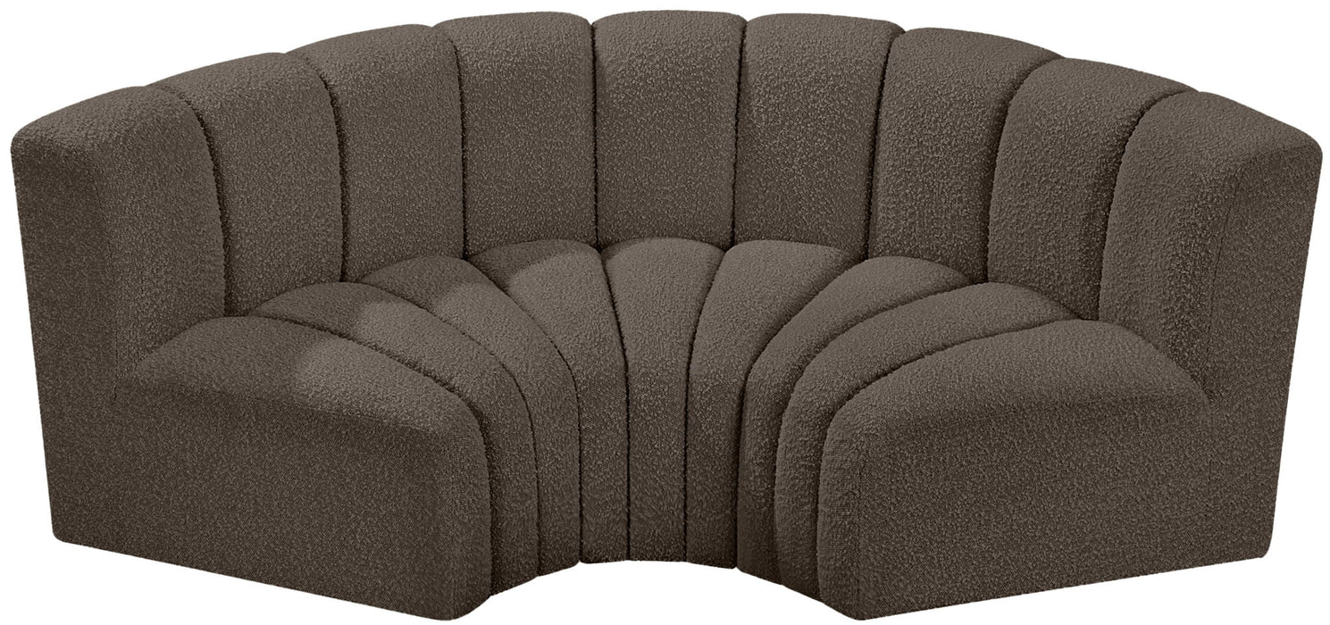 Arc - Boucle Fabric 3 Piece Modular U-Shaped Sofa - Simple Home Plus