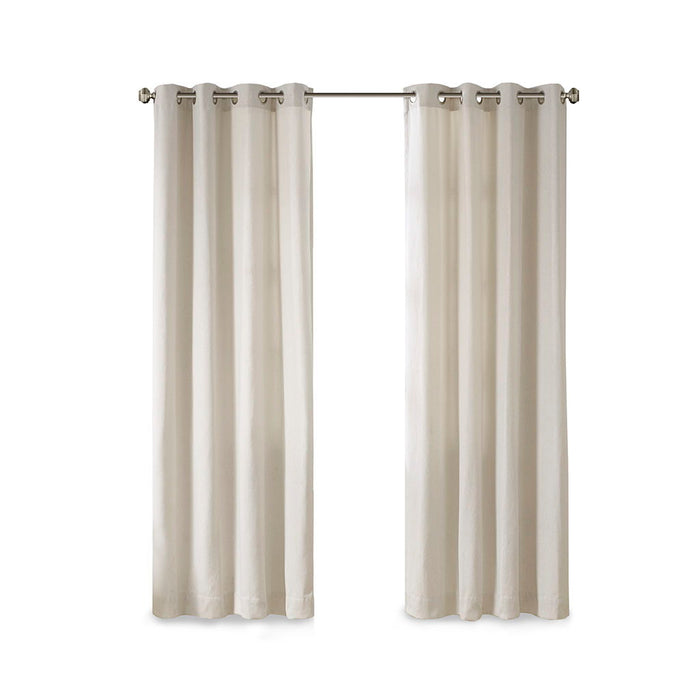 Englewood - Solid Piece Dyed Grommet Top Window Panel - Natural - Simple Home Plus