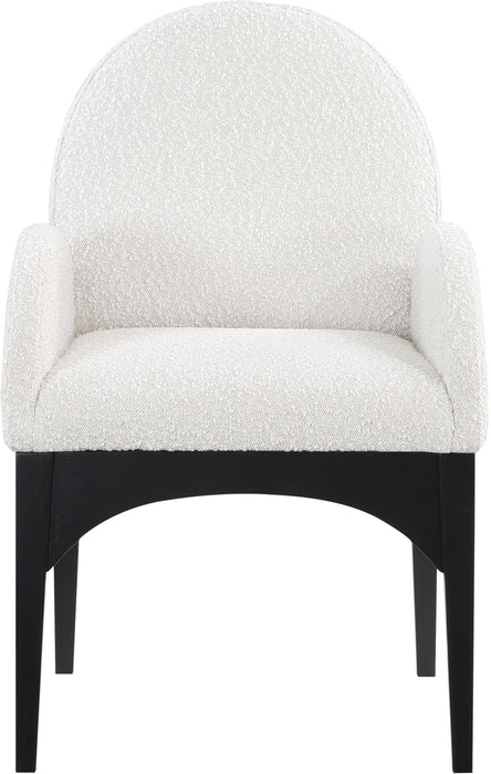 Waldorf - Boucle Dining Arm Chair With Black Legs - Simple Home Plus