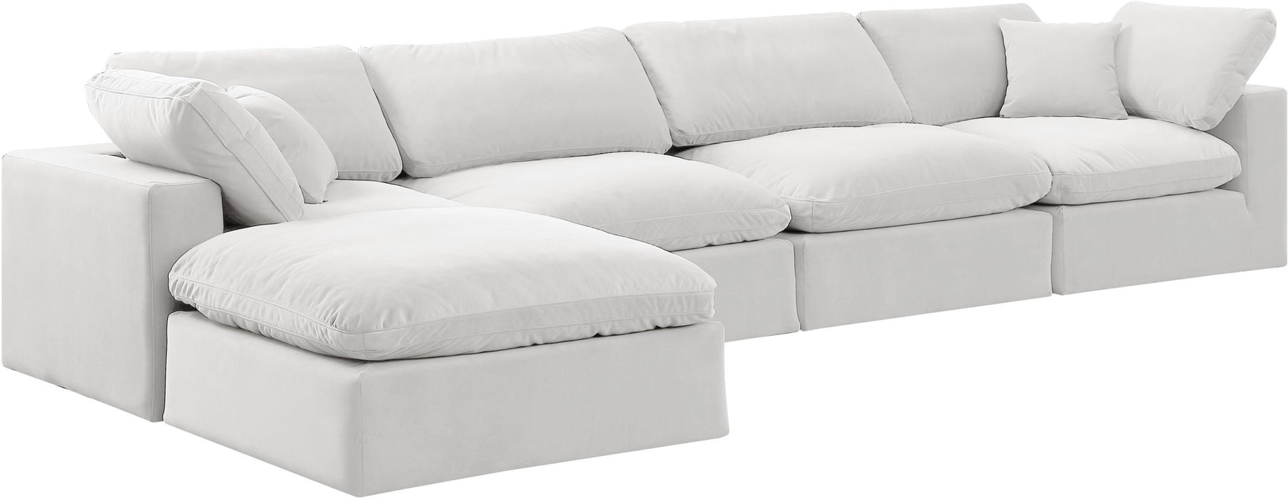 Comfy - 5 Piece Velvet Modular Sectional With Chaise