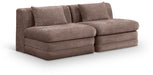 Stellar - 2 Piece 76" Upholstered Modular Armless Loveseat - Simple Home Plus