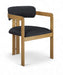 Aurum - Vegan Leather Upholstered Dining Chair With Brushed Brass Base (Set of 2) - Simple Home Plus
