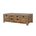 Esther - 6-Drawer Solid Wood Coffee Table - Natural - Simple Home Plus