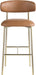 Lupita - Vegan Leather Upholstered Bar Stool With Brushed Gold Frame (Set of 2) - Simple Home Plus