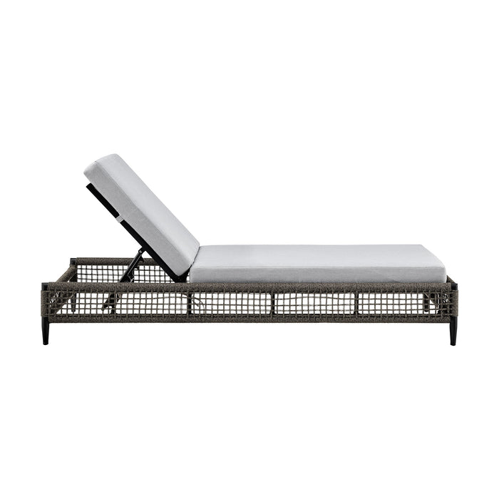 Alegria - Outdoor Patio Adjustable Chaise Lounge Chair In Aluminum With Gray Rope And Cushions - Simple Home Plus