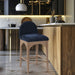 Waldorf - Chenille Stool With Natural Legs - Simple Home Plus