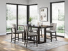 Neymorton - Dark Grayish Brown - 5 Pc. - Rectangular Dining Room Counter Table, 4 Barstools - Simple Home Plus