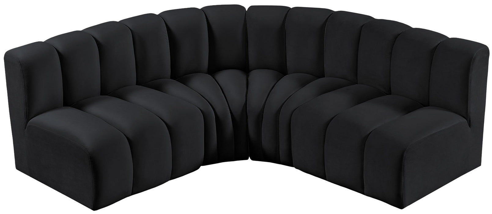 Arc - Velvet 4 Piece Corner Modular Sofa - Simple Home Plus