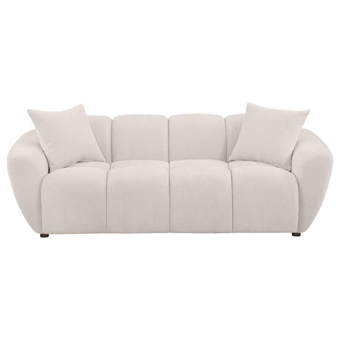 Destino - Chenille Upholstered Splayed Arm Sofa - Greige - Simple Home Plus