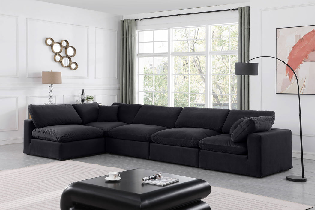 Comfy - 5 Piece Velvet Modular Sectional - Simple Home Plus