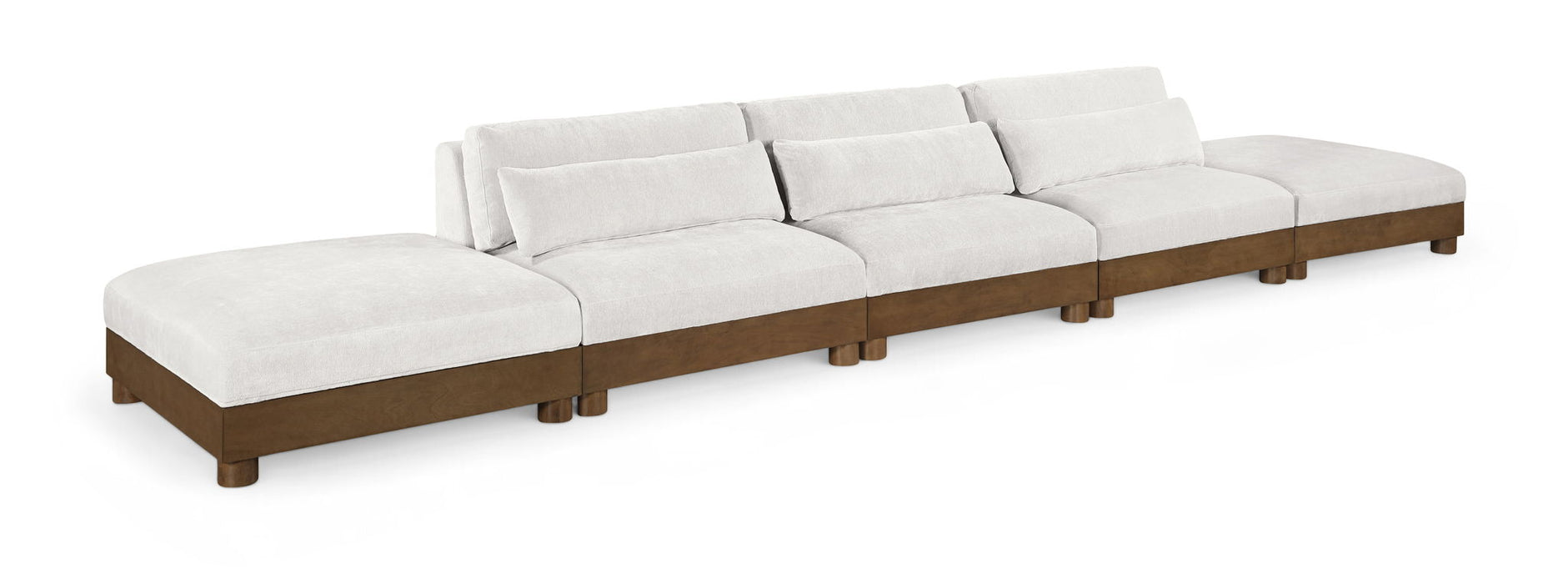 Turin - Chenille Fabric Upholstered Modular Sectional - Cream - Simple Home Plus