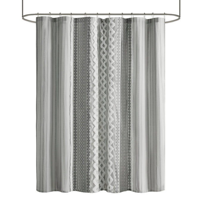 Imani - Printed Shower Curtain With - Gray - Simple Home Plus