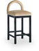 Conrad - Velvet Counter Stool With Black Legs - Simple Home Plus