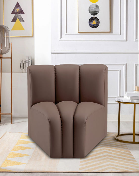 Arc - Faux Leather Curved Corner Chair - Simple Home Plus