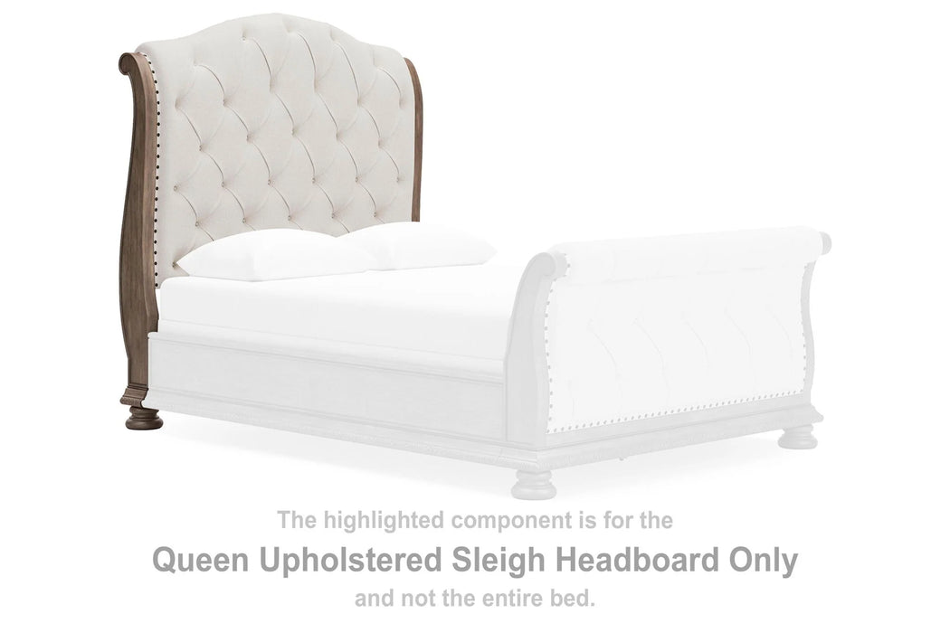 Ardenfield - Queen Upholstered Sleigh Headboard - Light Brown AS-IS
