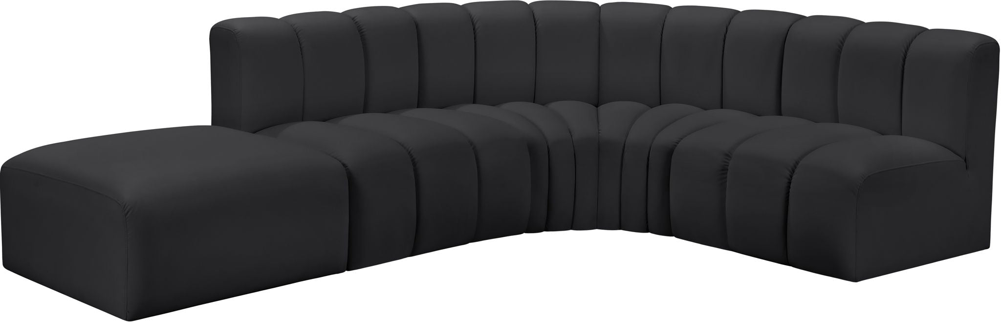 Arc - Faux Leather 5 Piece Corner Modular Sofa - Simple Home Plus