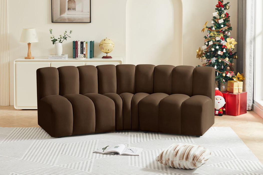 Arc - Velvet 3 Piece Modular Corner Sofa - Simple Home Plus