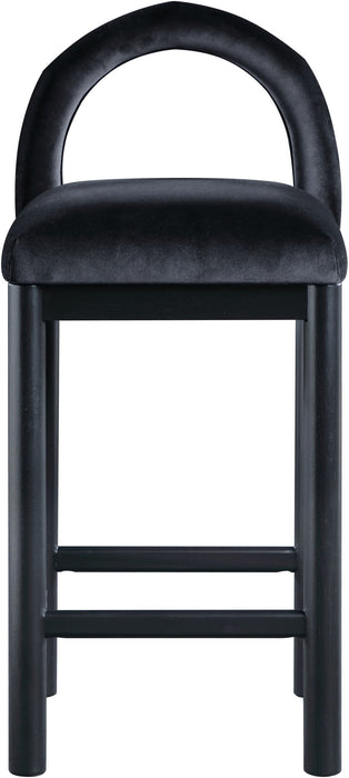 Conrad - Velvet Counter Stool With Black Legs - Simple Home Plus