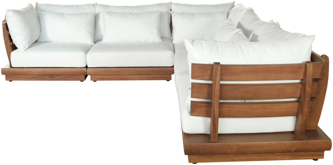 Mirella - 5 Piece Water Resistant Fabric Upholstered Outdoor Patio Modular Sectional - Simple Home Plus