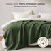Waffle Weave - King Cotton Blanket - Olive Green - Simple Home Plus