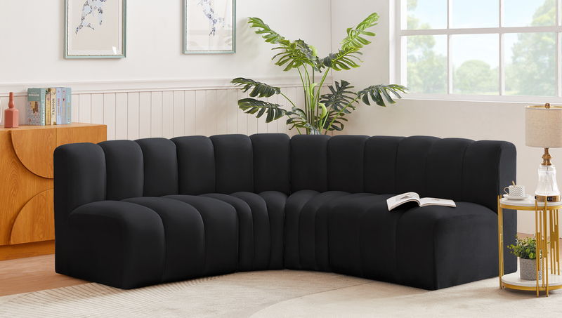 Arc - Velvet 4 Piece Corner Modular Sofa