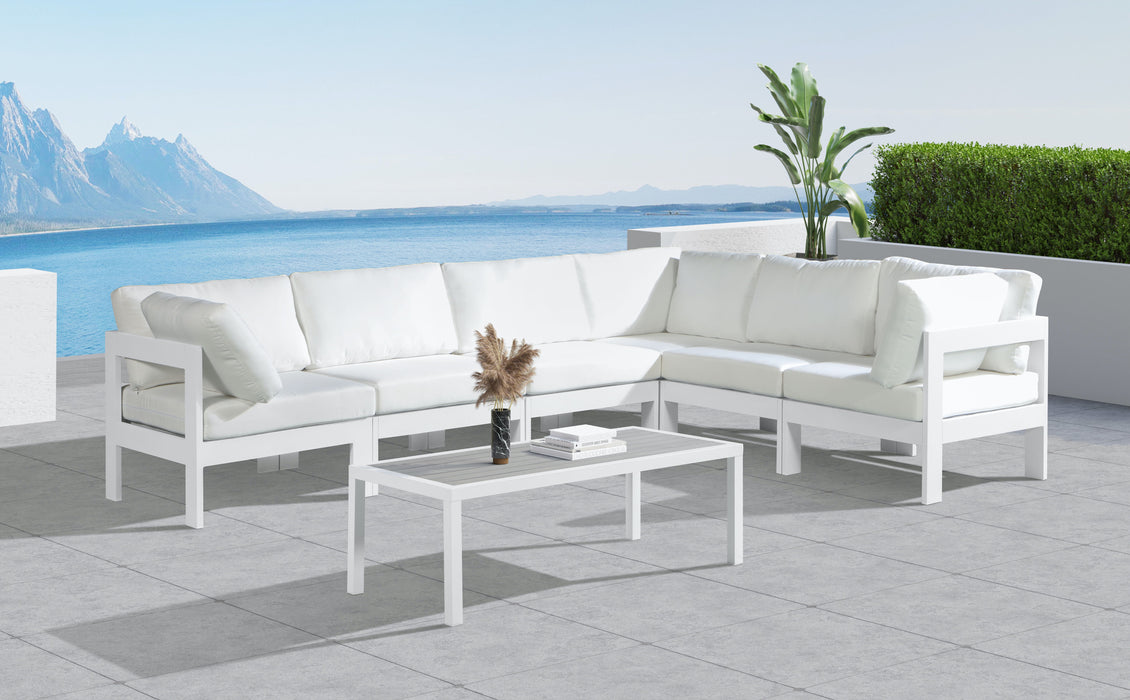 Nizuc - Outdoor Patio 6 Piece Modular Sectional With White Frame - Simple Home Plus