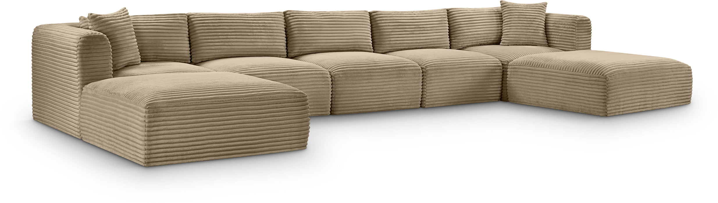 Shaggy - Fabric 7 Piece Modular Sectional With 2 Ottomans - Simple Home Plus