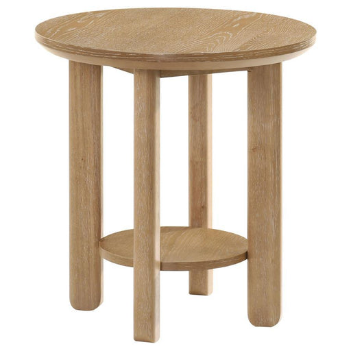 Ottowa - Round Wood Table With Shelf - Simple Home Plus