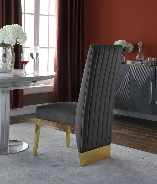 Porsha - Dining Chair with Gold Legs (Set of 2) - Simple Home Plus