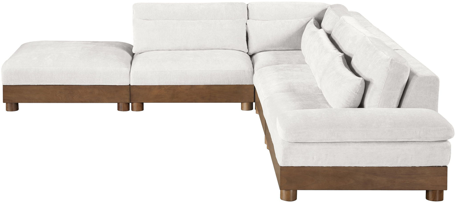 Turin - Chenille Fabric Upholstered Modular Sectional - Cream - Simple Home Plus