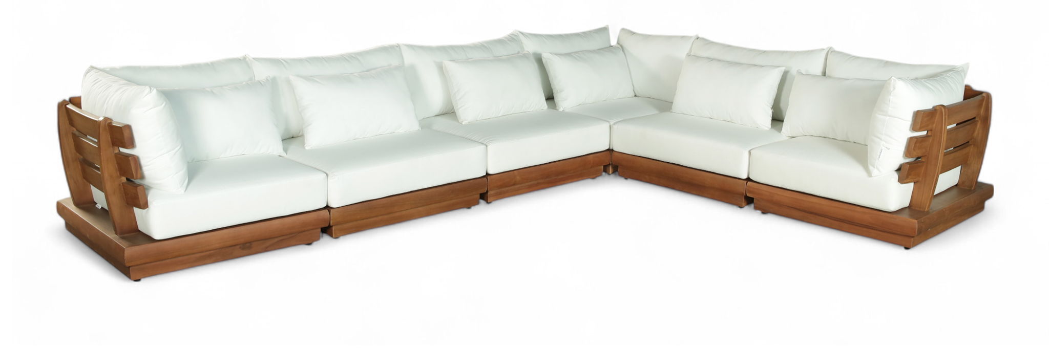 Mirella - 6 Piece Water Resistant Fabric Upholstered Outdoor Patio Modular Sectional - Simple Home Plus