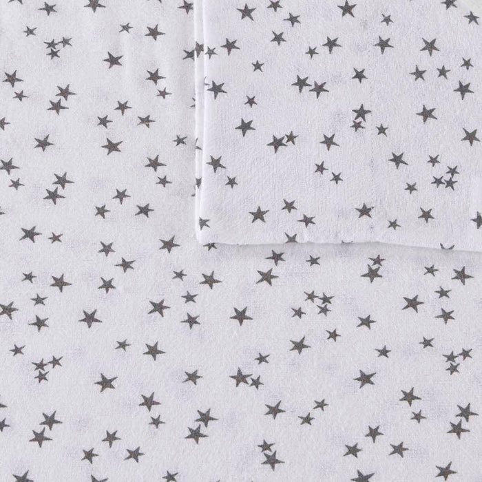 Twin Cozy Soft Novelty Print Sheet Set - Gray Stars