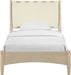 Santos - Vegan Leather Headboard And Wood Bed - Waxed Natural Frame - Simple Home Plus