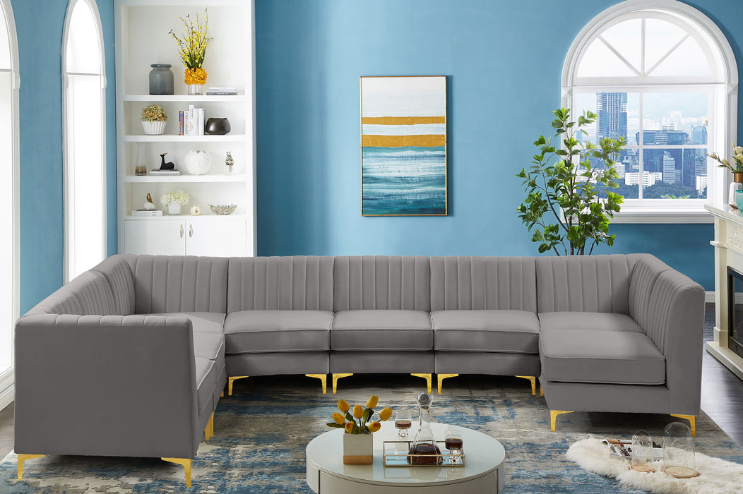 Alina - 8 Piece Velvet Modular Sectional - Simple Home Plus