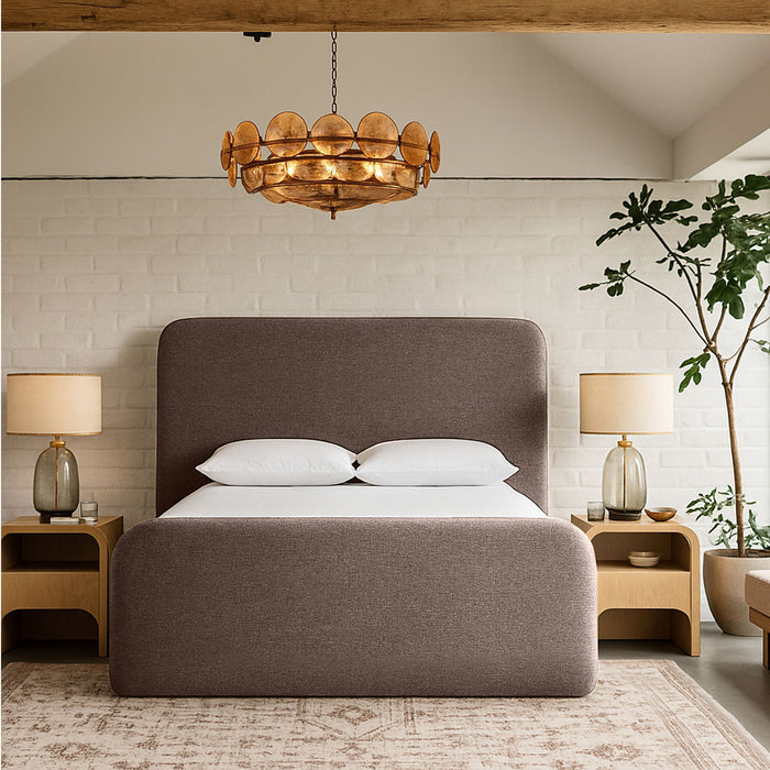 Fira - Linen Textured Fabric Upholstered Bed - Simple Home Plus