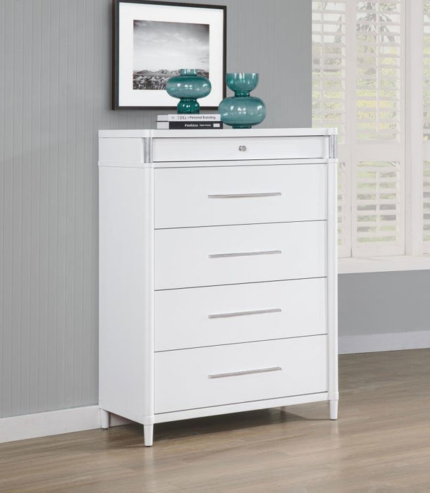 Gracemont - 5-Drawer Bedroom Chest Of Drawers - White - Simple Home Plus