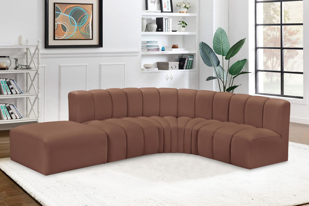 Arc - Faux Leather 5 Piece Corner Modular Sofa - Simple Home Plus